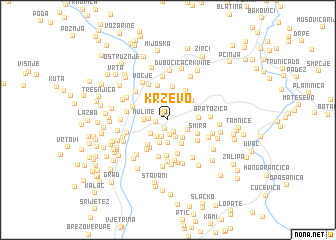 map of Krževo