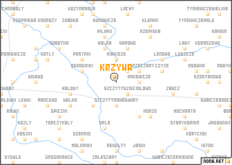 map of Krzywa