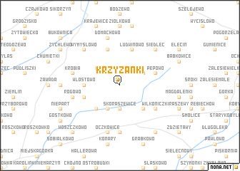 map of Krzyżanki