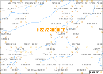 map of Krzyżanowice