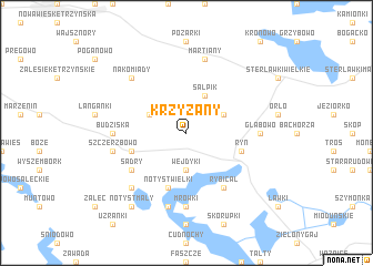 map of Krzyżany