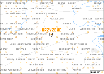 map of Krzyżewo