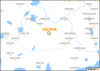 map of Kščava