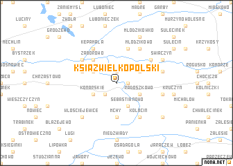map of Książ Wielkopolski