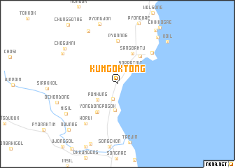 map of Kŭmgok-tong