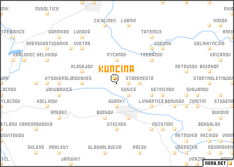 map of Kunčina