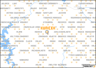 map of Kuníček