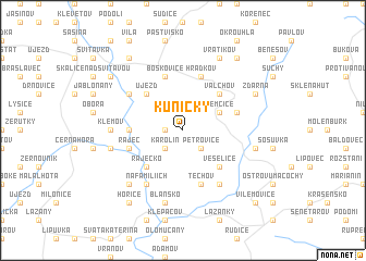 map of Kuničky