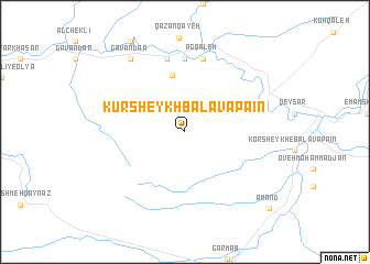 map of Kūr Sheykh Bālā va Pā\