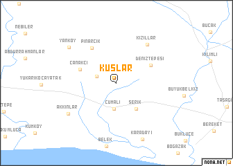 map of Kuşlar