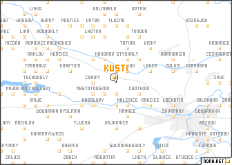 map of Kŭští