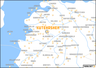 map of Kūt-e Hāshem