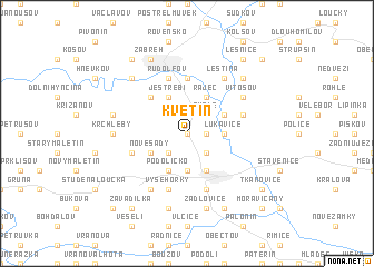 map of Květín