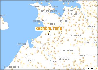 map of Kwŏndal-tong