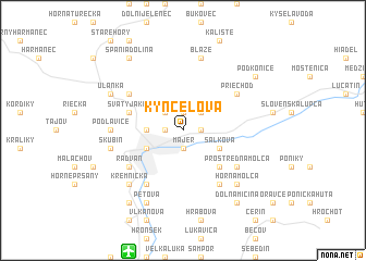 map of Kynceľova