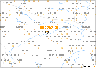 map of Labardžiai