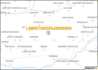 map of La Bastide-des-Jourdans