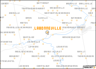 map of La Bonneville