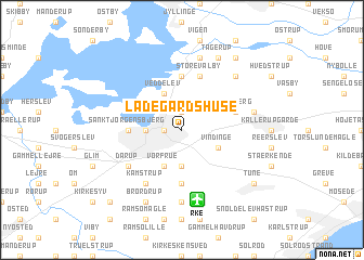 map of Ladegårdshuse