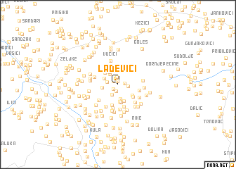 map of Lađevići