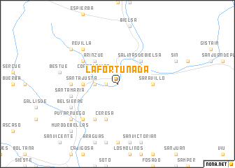 map of La Fortunada