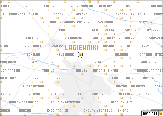 map of Łagiewniki