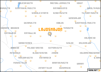 map of Lajosmajor