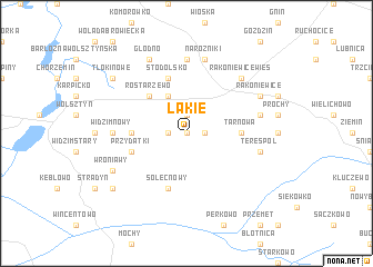 map of Łąkie