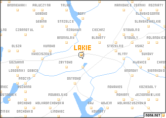 map of Łąkie