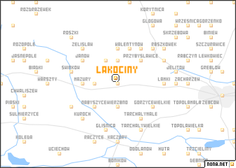 map of Łąkociny