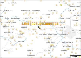 map of La Mesa de las Carretas