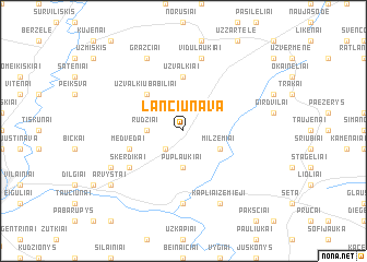 map of Lančiūnava