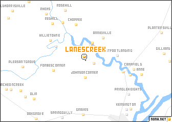 map of Lanes Creek