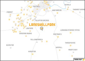 map of Lanes Well Fork