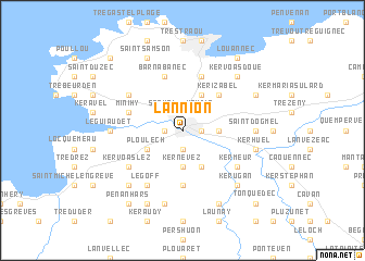 map of Lannion