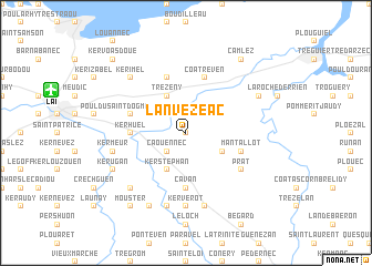 map of Lanvézéac