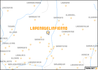 map of La Peña del Infierno