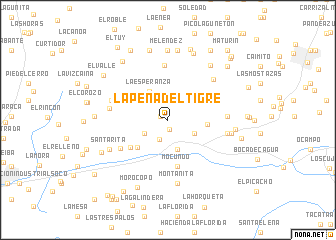 map of La Peña del Tigre