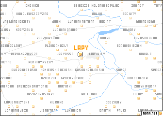 map of Łapy