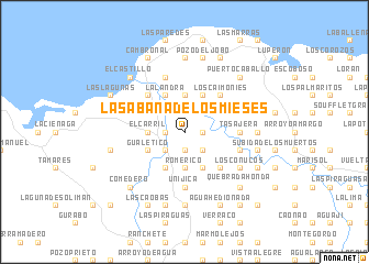 map of La Sabana de los Mieses