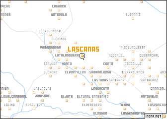 map of Las Cañas