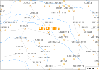 map of Las Canoas