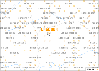 map of Lascour