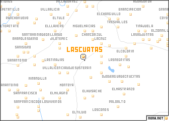 map of Las Cuatas