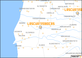 map of Las Cuatro Bocas