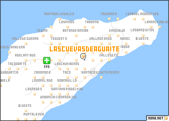 map of Las Cuevas de Aguaite