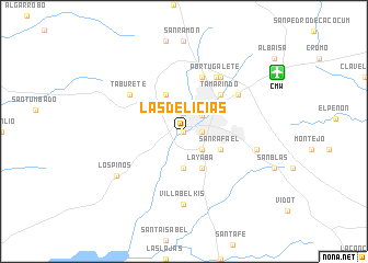 map of Las Delicias