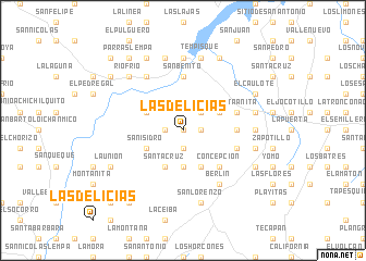 map of Las Delicias