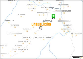 map of Las Delicias