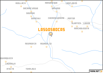 map of Las Dos Bocas